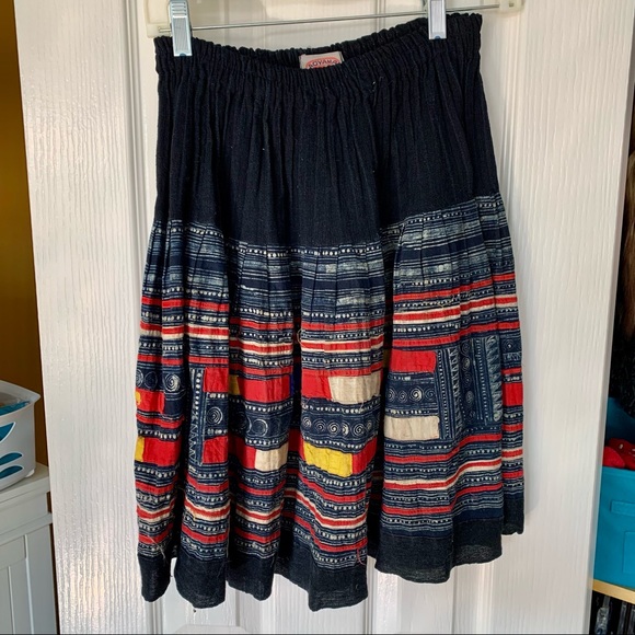 Boho Knee-Length Linen Skirt - Picture 2 of 2